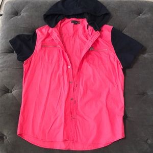 G byGuess XXL Pink button up with hood